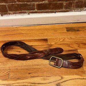 Men's Brown Braided Leather Belt